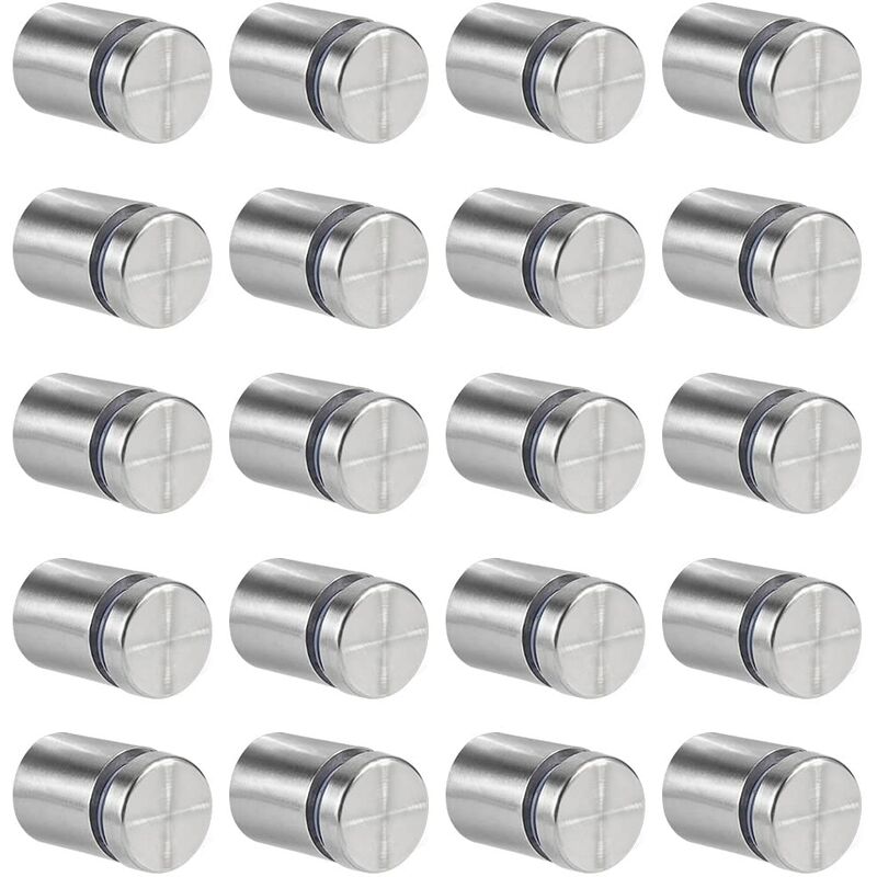 20 pcs Glass Standoffs, 19 X 25Mm Standoff Screws, Stainless Steel Wall Mount For Advertising Nails, For Plaques And - Image 1