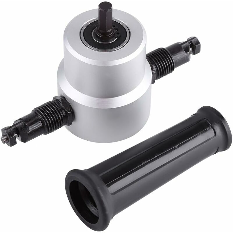 Double Head Sheet Metal Cutter Electric Hole Saw Electric Drill Attachment Nibbler Cutting Tool Kit Carton Package - Image 1