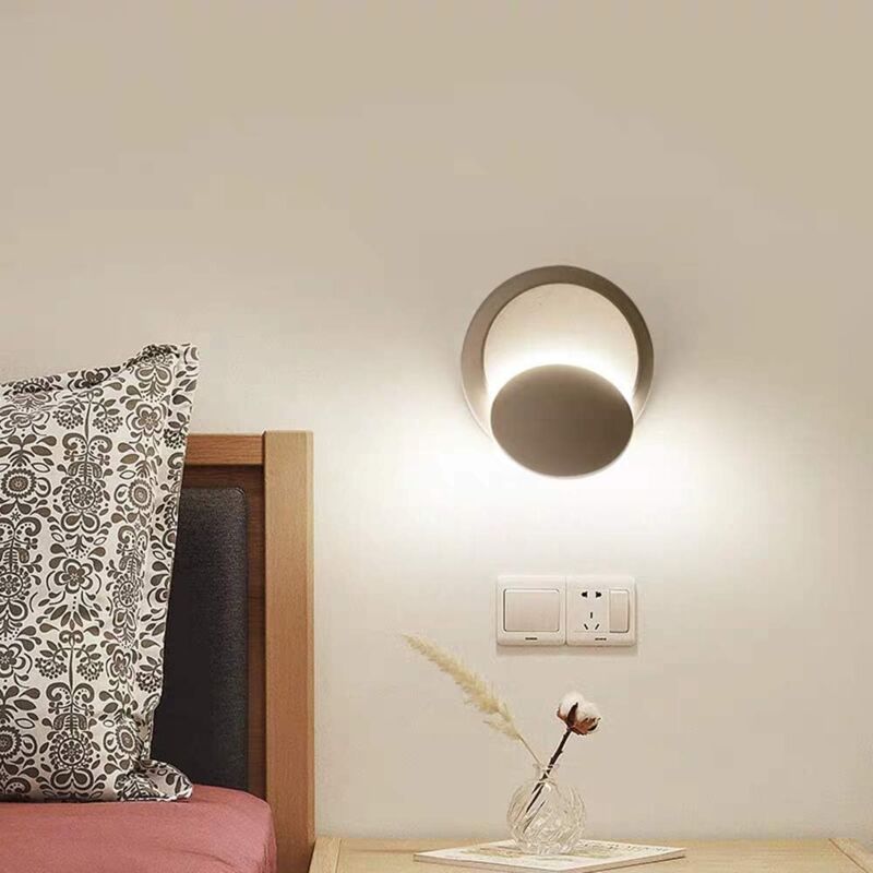 Indoor Wall Lights White LED Wall Lamp 5W Modern Wall Light Warm White Creative 2 In 1 Iron Wall Sconce LED Lamp (White) - Image 4