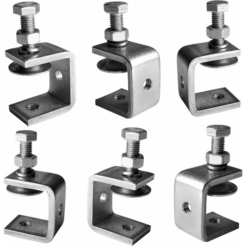 6 pcs Heavy Duty 304 Stainless Steel C-Clamps, For Clamps, Pliers And Turnbuckles, Woodworking Tools, Diy & Auto Repair - Image 1
