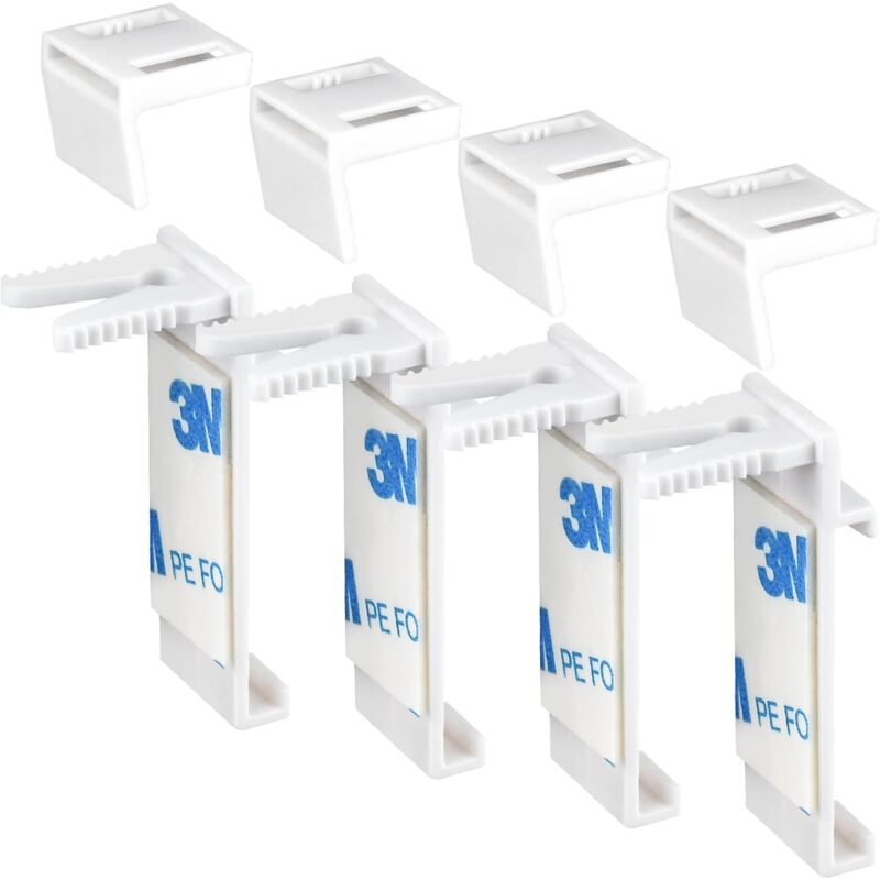 4 pcs Double ROller Blind Clamp Brackets No Drilling Replacement Accessories For Pvc, Wooden Window, Door Leaf - Image 1