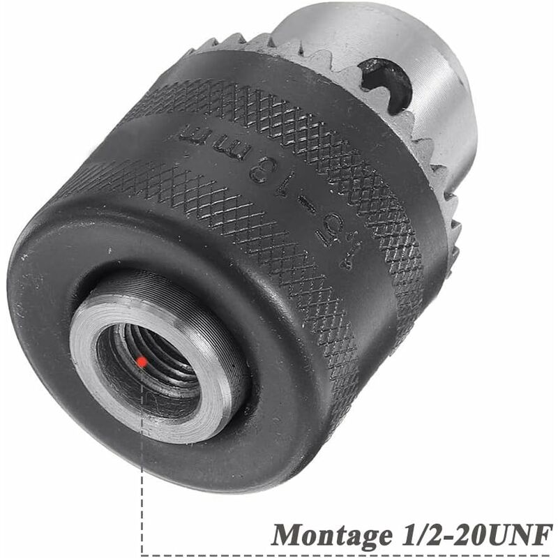 1.5-13Mm 6.35Mm Hex Shank Quick Change Drill Chuck Adapter, 1/2-20Unf Drill Chuck Converter With Chuck Key For Electric - Image 2