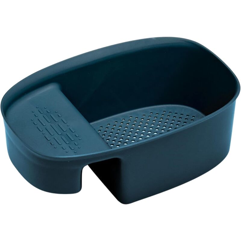 Kitchen Drain Baskets, Hanging Sink Basket Drain Holder Hanging Storage Shelf Sponge Holder Sink Drain Basket (Blue) - Image 1