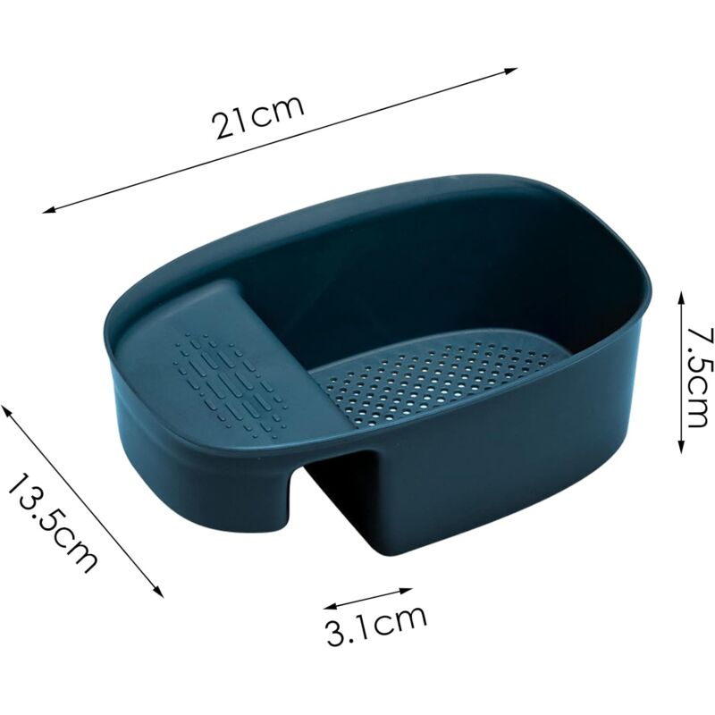 Kitchen Drain Baskets, Hanging Sink Basket Drain Holder Hanging Storage Shelf Sponge Holder Sink Drain Basket (Blue) - Image 4