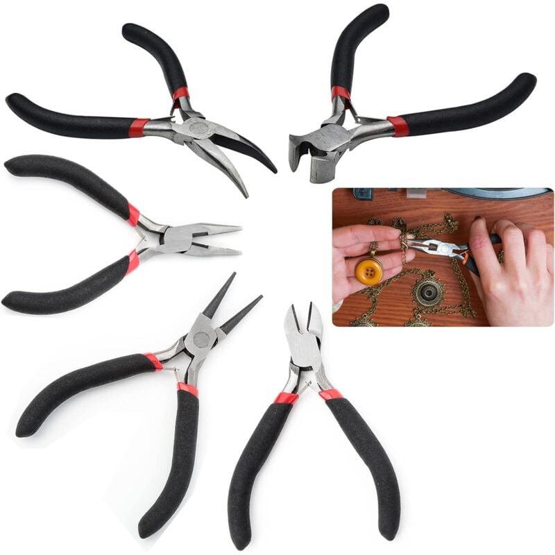 Inherited 5 pcs Beading Jewelry ROund Nose Pliers Diy Tool For Electrical And Carpentry Work, Diy Jewelry Making (Small) - Image 1
