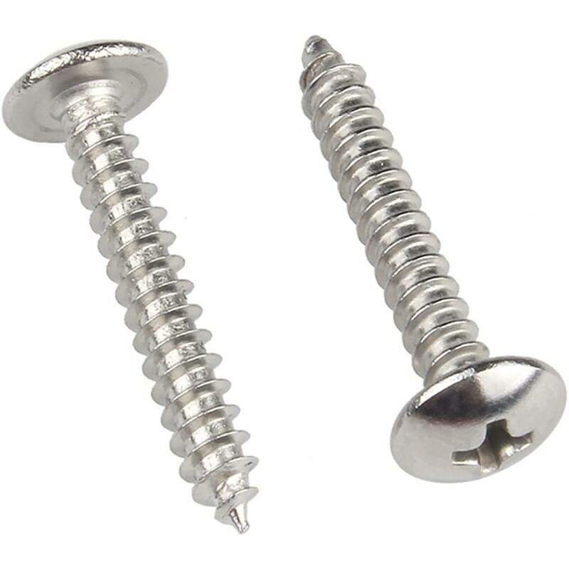 M4 X 25Mm 40 pcs ROund Head Wood Screws 304 Stainless Steel Cross Recessed Mushroom Head Self Tapping Screws Fasteners - Image 2