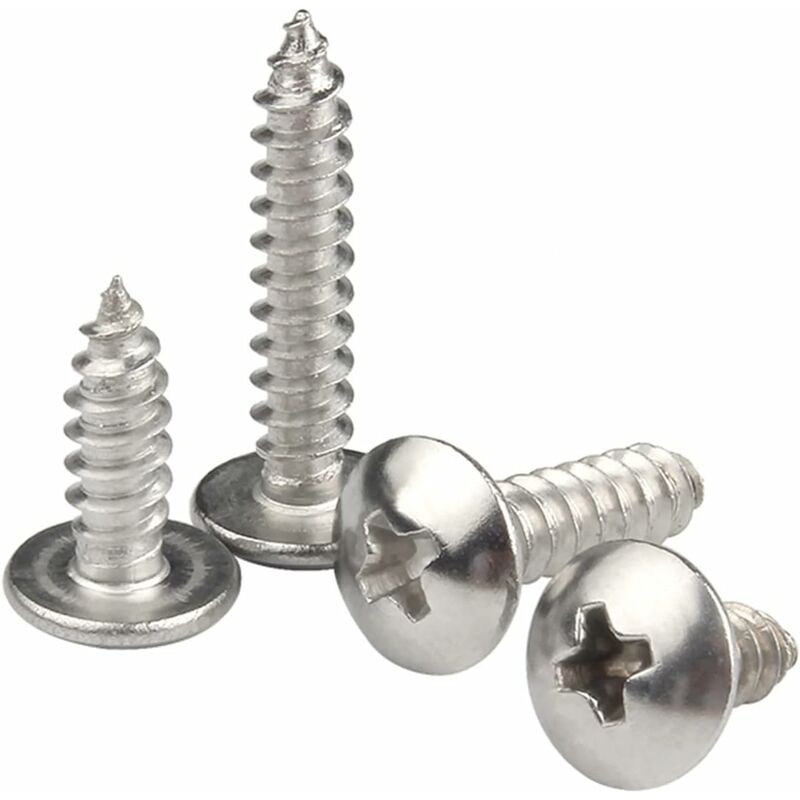 M4 X 25Mm 40 pcs ROund Head Wood Screws 304 Stainless Steel Cross Recessed Mushroom Head Self Tapping Screws Fasteners - Image 3