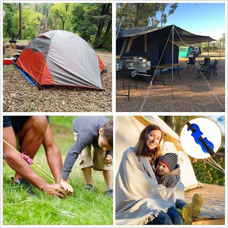 4 pcs Reflective Guy Lines With ROpe Tensioner, 4M, Diameter: 3Mm, Tear Resistant, For Tent And Shade Sail - Image 3