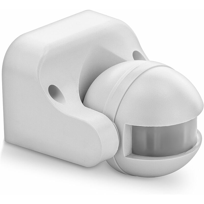 1X Infrared Motion Detector Surface Wall Mount Indoor Outdoor Splashproof 180° Tiltable Working Area 12M Range White - Image 1