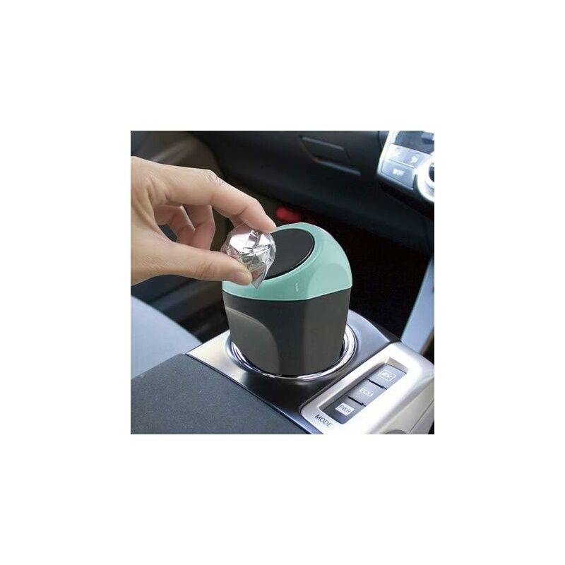 Mini Car Trash Can Plastic Waste Bin 16X8Cm Garbage Can Storage Container For Car Interior/Office/Home(Blue-Mini Trash - Image 2