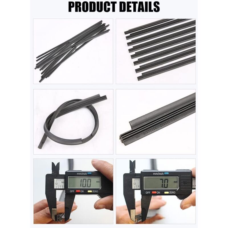 Cuttable Windshield Wiper Blades, Replacement Rubber, Prevents Glass DAmage, 8 Pieces, 700 Mm (Wipers Not Included) - Image 3
