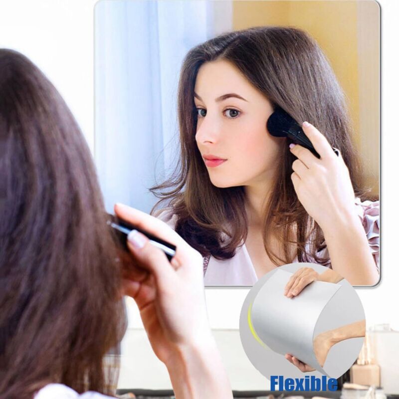 4 Pieces Mirror Sticker, 20 X 20 Cm Acrylic Adhesive Mirror Door, Square Wall Sticky Mirror Flexible Decorative Mirror - Image 3