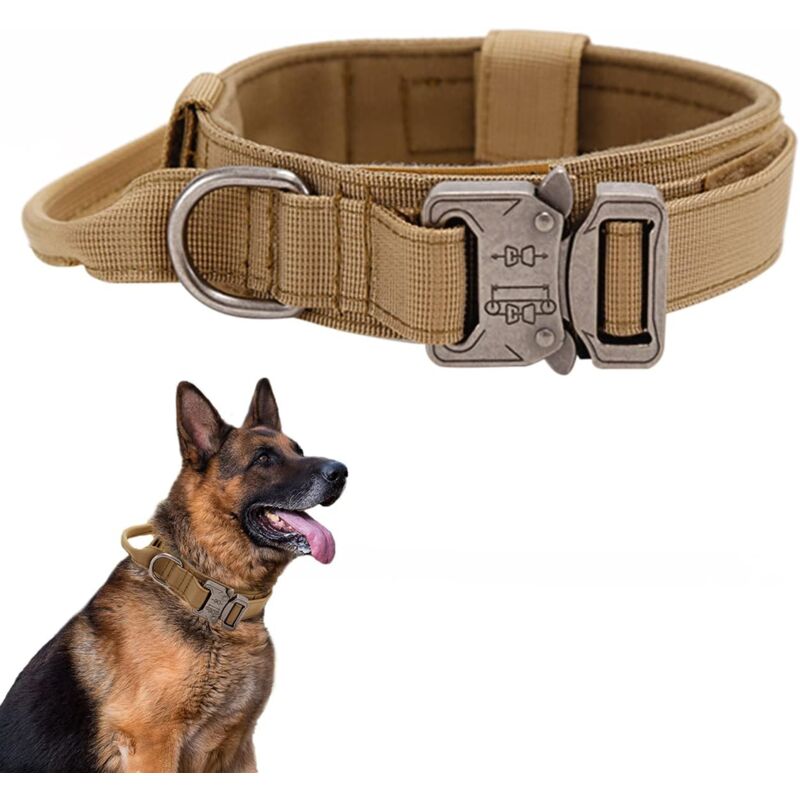 Tactical Dog Collar - Military Dog Collar With Control Handle, Adjustable Nylon Padded Dog Collar For Medium Large Dogs - Image 1