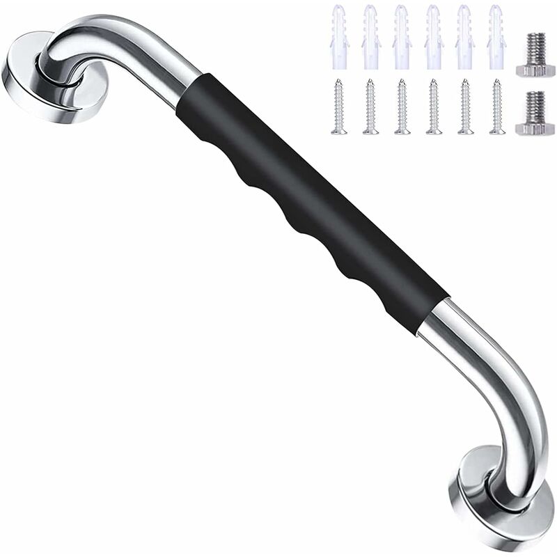 Black Safety Bathtub 40Cm, Non-Slip, Wall-Mounted Stainless Steel Grab Bar, For Bathroom Toilet Handle For - Image 1
