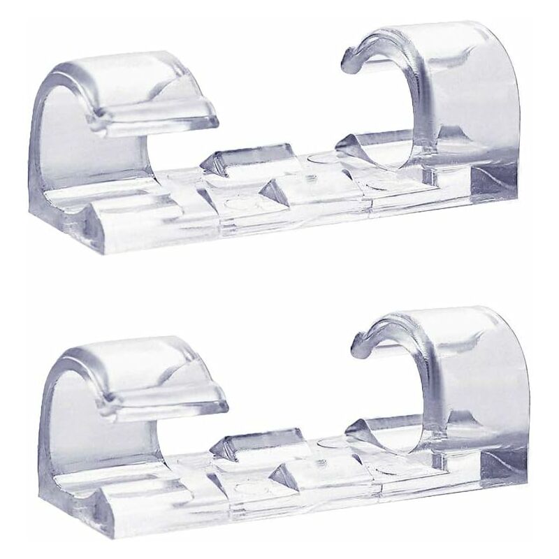 60 Pack Clear Cable Clips, Strong Self-Adhesive Cable Holder, Durable Plastic Cord Management Organizer Clamps For Home - Image 1