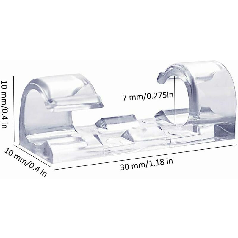 60 Pack Clear Cable Clips, Strong Self-Adhesive Cable Holder, Durable Plastic Cord Management Organizer Clamps For Home - Image 2