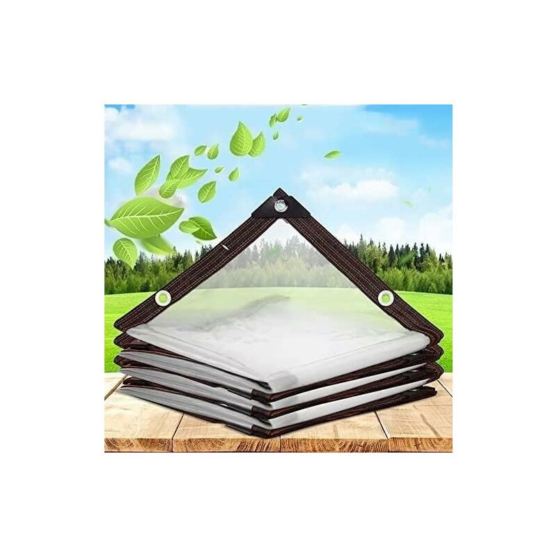 Transparent Waterproof Tarpaulin With Eyelets - For Garden Furniture - Outdoor Use - Rainproof - Plant Insulation - - Image 1