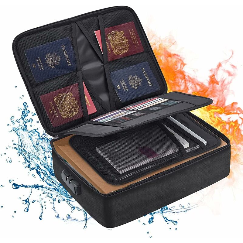 Fireproof Document Bag With Lock - Waterproof Storage Bag For Home, Office, Travel - Image 1