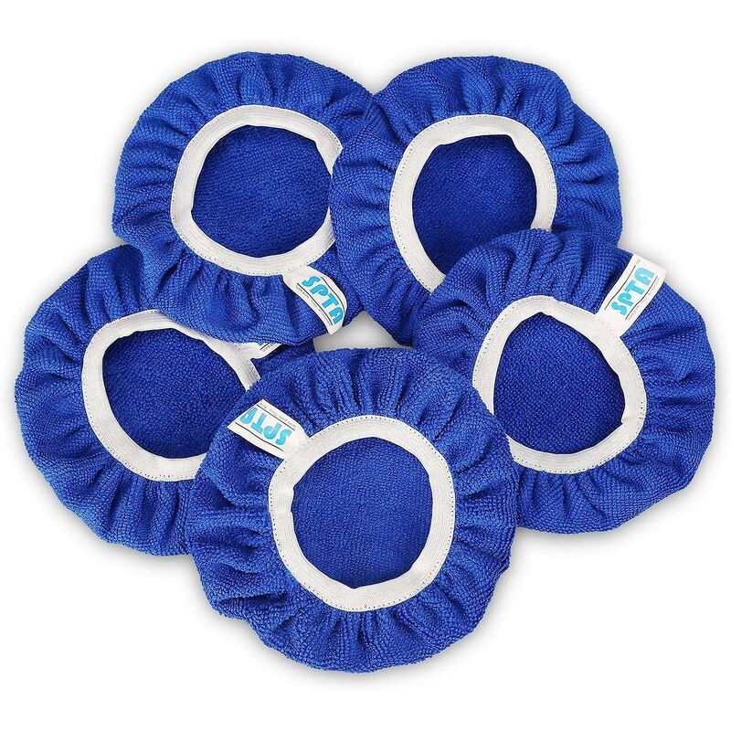 5 pcs (125-150Mm) Buffing Bonnets Microfiber Polishing Bonnets Set Polishing Buffing Bonnets Electric Bonnets For - Image 1
