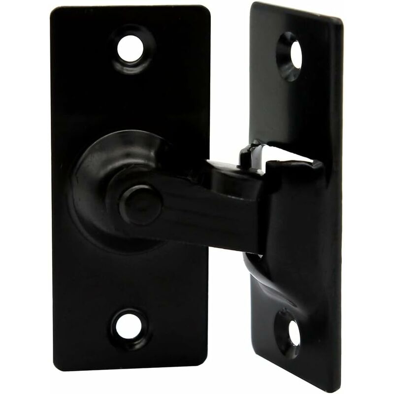 90 Degree Right Angle Stainless Steel Door Lock, Used For Wooden Fences, Doors And Windows, Sliding Doors (Black) - Image 1