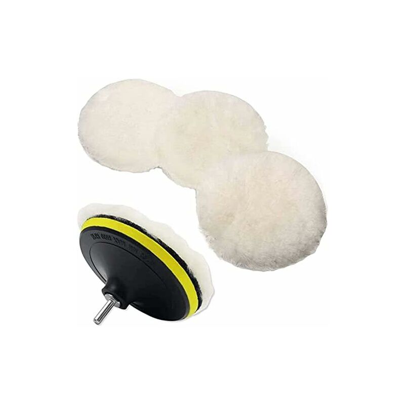 4 pcs 6 Inch Wool Polishing Pad Polishing Wheel For Bit Buffer Accessories With M14 Bit Adapter - Image 1