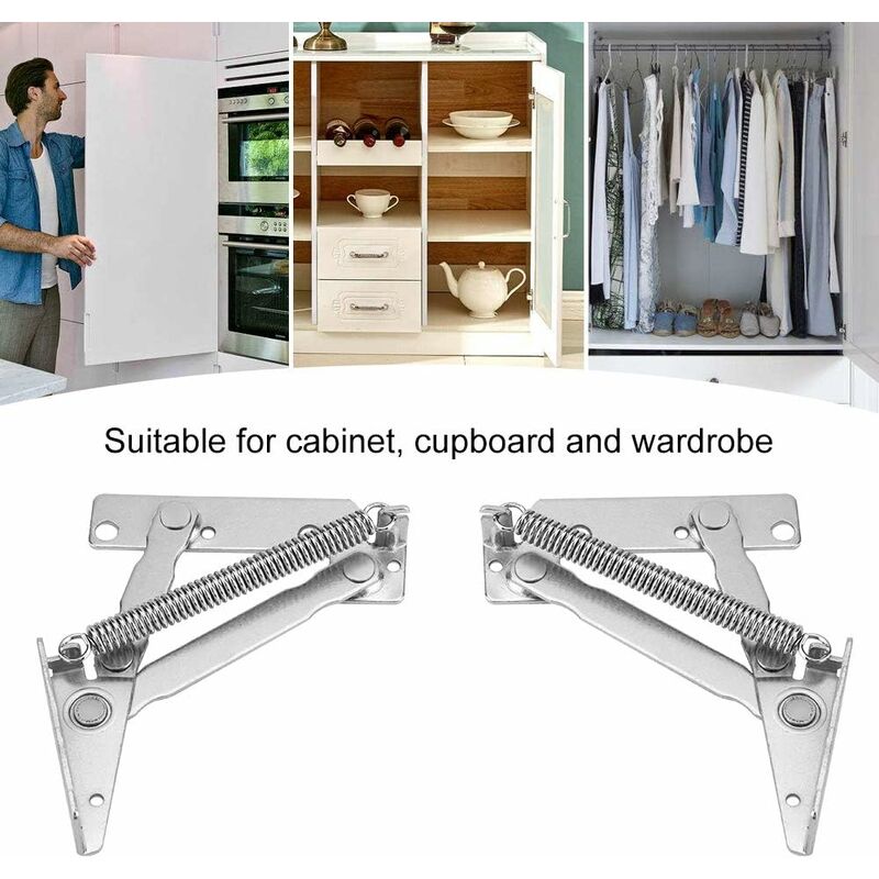 2 pcs Durable Steel Folding Support Hinges For Cupboard, Wardrobe, Cabinet, Door - Image 2