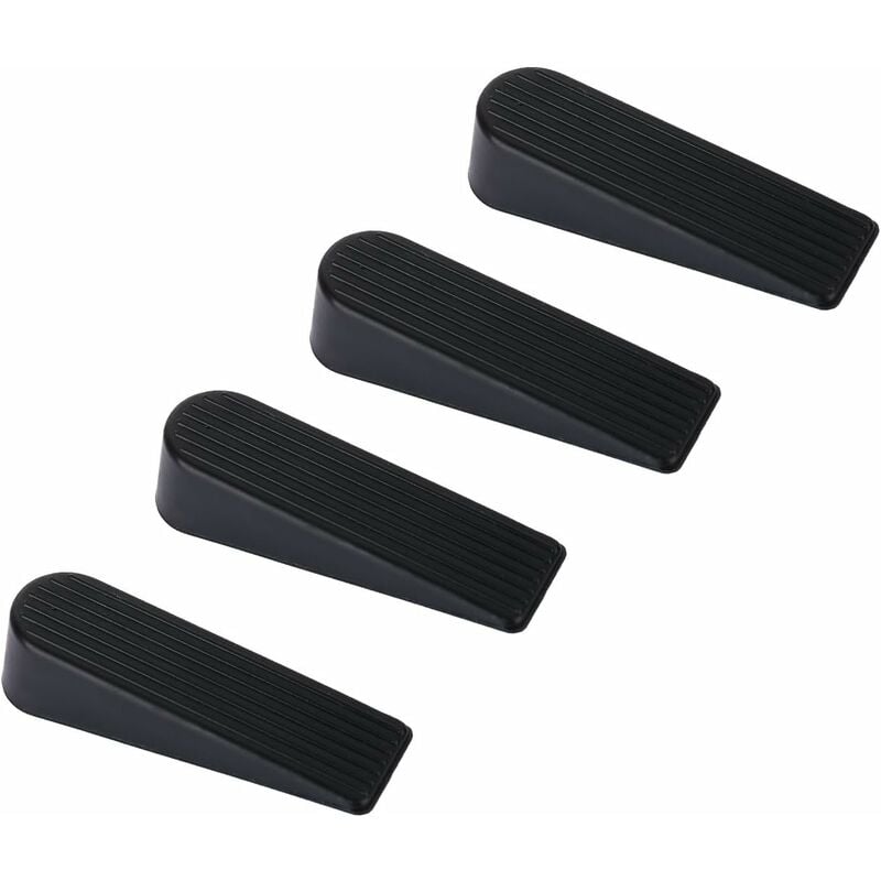 Door Wedge, 4 Pack Rubber Door Stopper Upgrade Door Stop, 100% Silicone, Non-Toxic, No Odor, Black - Image 1