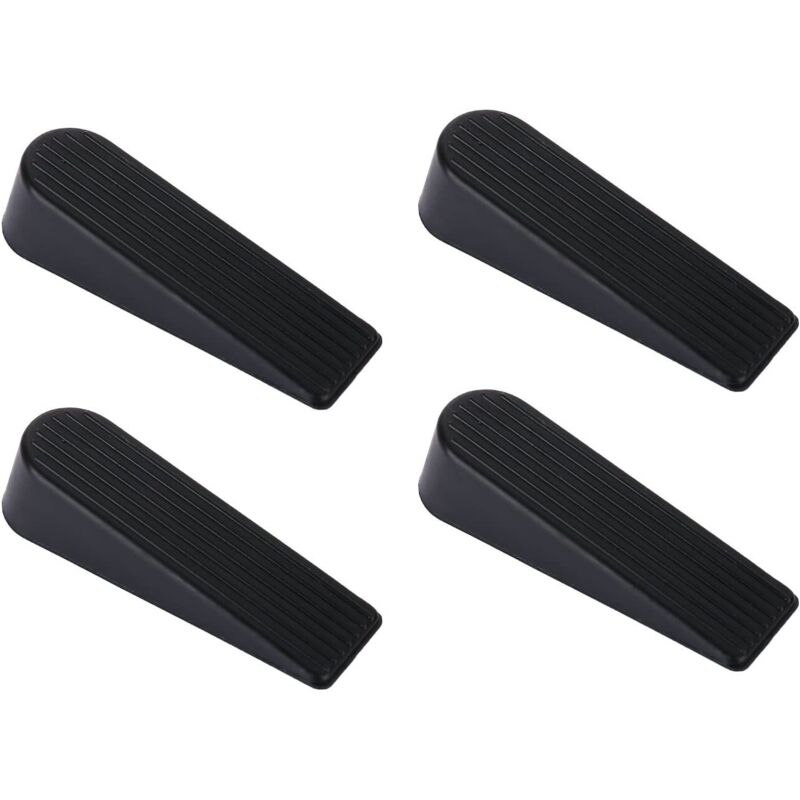 Door Wedge, 4 Pack Rubber Door Stopper Upgrade Door Stop, 100% Silicone, Non-Toxic, No Odor, Black - Image 2