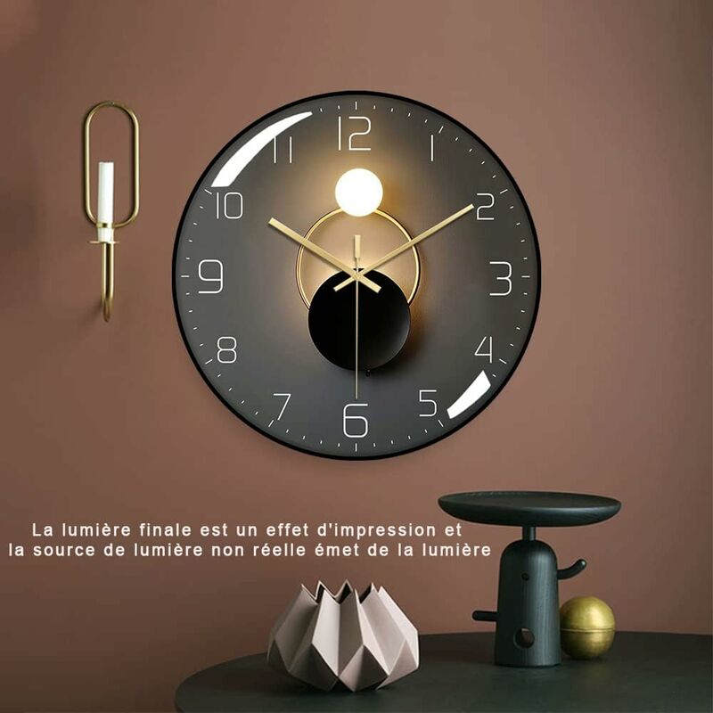Modern Silent Wall Clock, 30Cm Diameter ROund Digital Quartz Wall Clock, Suitable For Living ROom, Office, Bedroom, - Image 2