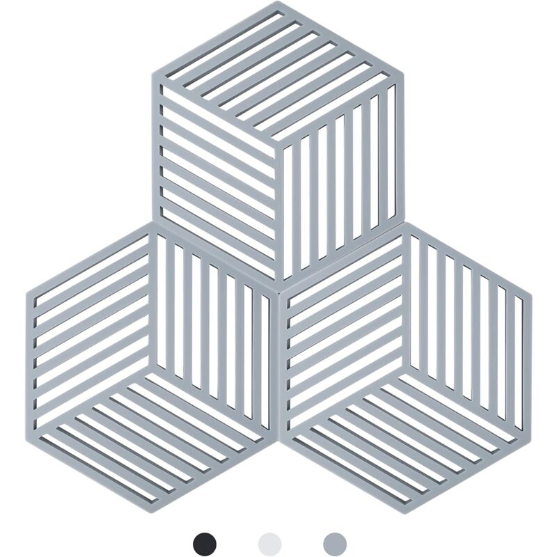 Kitchen Pot Coaster Tapis De Protection En Silicone Teffa (Gris, Raya Hexagonal: 160X138X8Mm) - Image 1