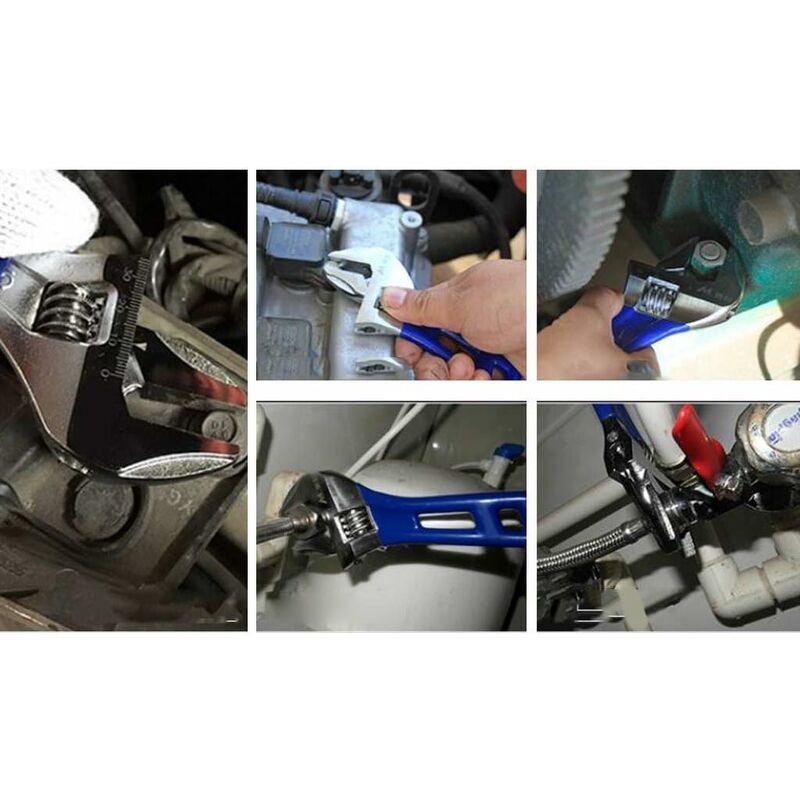 Adjustable Wrench, Wide Opening Adjustable Wrench With Short Handle, Pipe Pliers, Adjustable Wrench (4