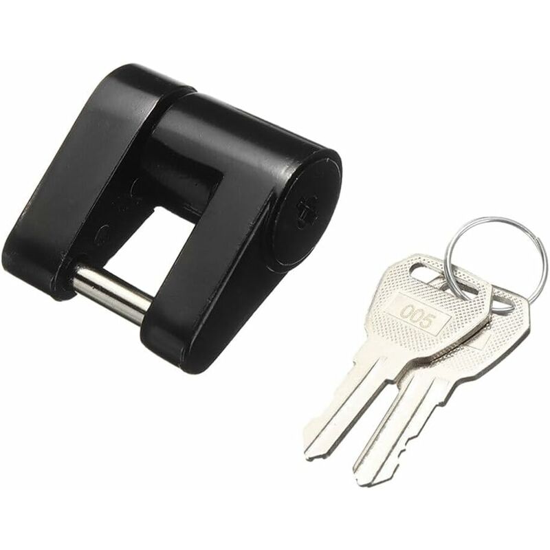 Caravan Security Locks For Safe And Durable Theft Protection, Unisex Metal Locksmith Tools, Trailer Lock, Black - Image 1