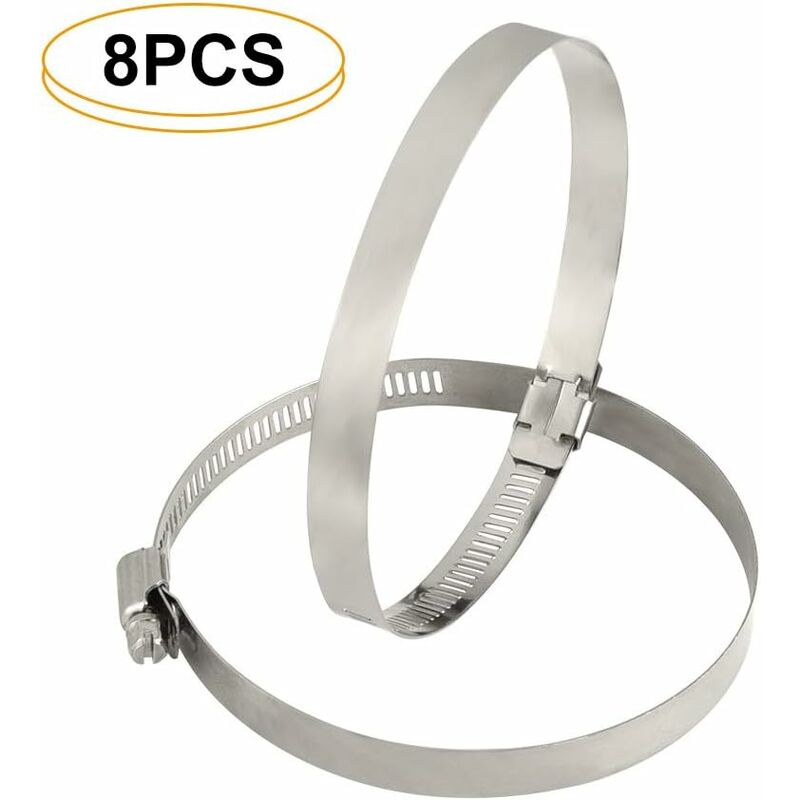 8 pcs Hose Clamp, Adjustable 91-114Mm Stainless Steel Hose Clips Sizes For Fixing Hoses And Pipes - Image 3