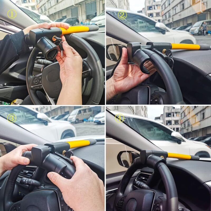Universal Vehicle Security Steering Wheel Lock Car Anti-Theft Anti-Theft Security Protection - Image 3