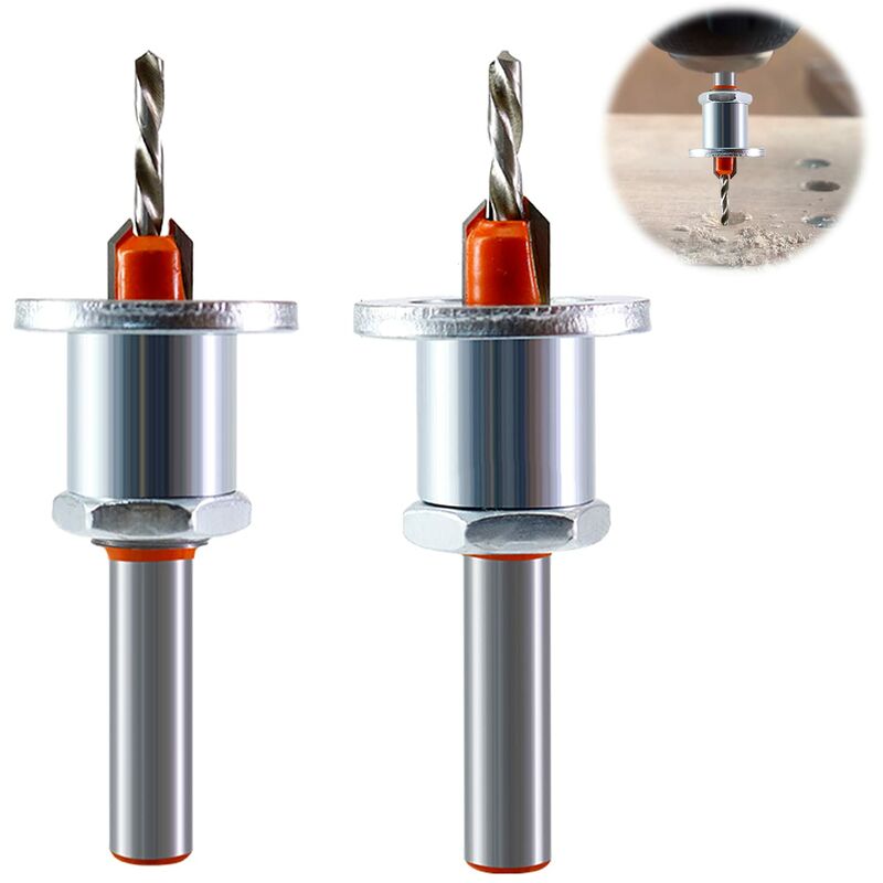 2 pcs Wood Drill Bits, Hss Drill Bit Set, 8Mm Steel Countersink Drill Bits, Countersink Drill Bit Set For Woodworking, - Image 1