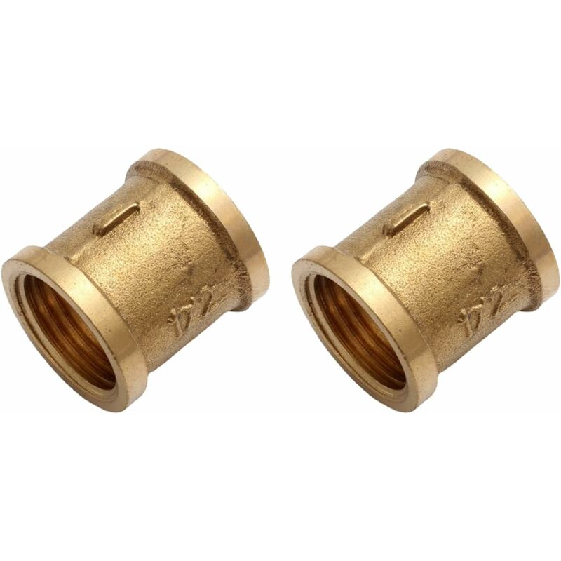 Female Straight Couplings, Female Connector Accessories, Female Connecting Pipe Threads, Female Connectors, 1/2 Brass - Image 1