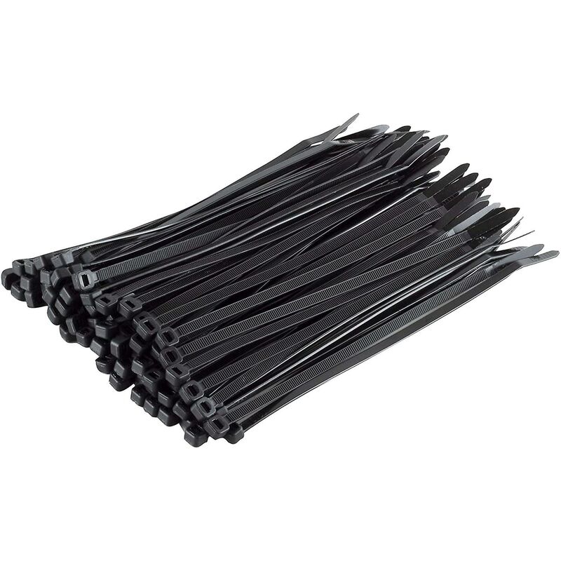 Pack Of 100 Cable Ties, Black, 200 X 4.8 Mm - Image 1