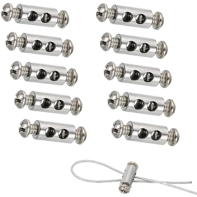 10 pcs Cable Clamps With Screw Terminal Cap, Cable Clips For 1-2Mm Diameter Cable And Wire, Double Ended Cable And - Image 1