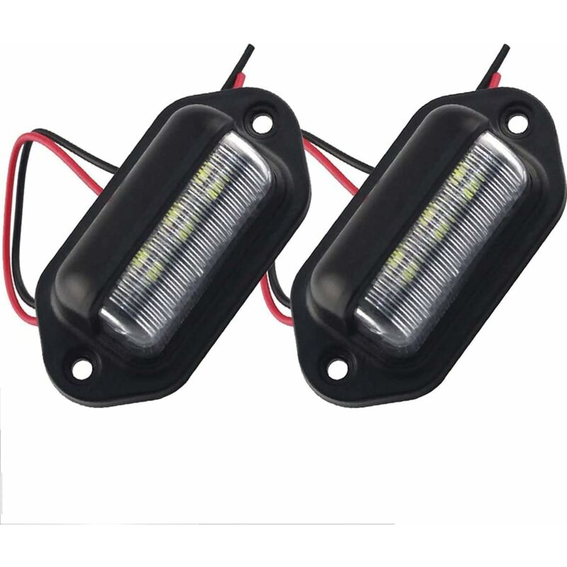 2 pcs LED License Plate Light Universal 6 Smd2835 Convenience Courtesy Door Step Lamp Light For Trailers Rv Trucks - Image 1