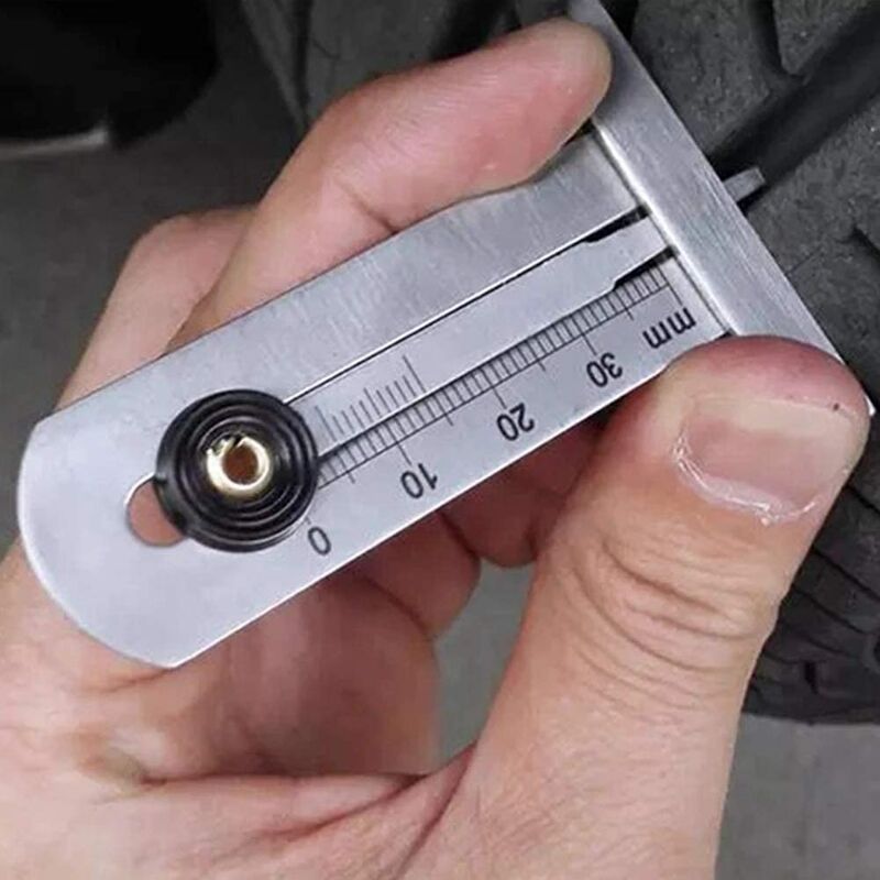 Tire Tread Depth Gauge, Stainless Steel Tire Tread Depth Gauge Safety Tire Ruler Tire Meter 0-30Mm For Car Motorcycle - Image 2