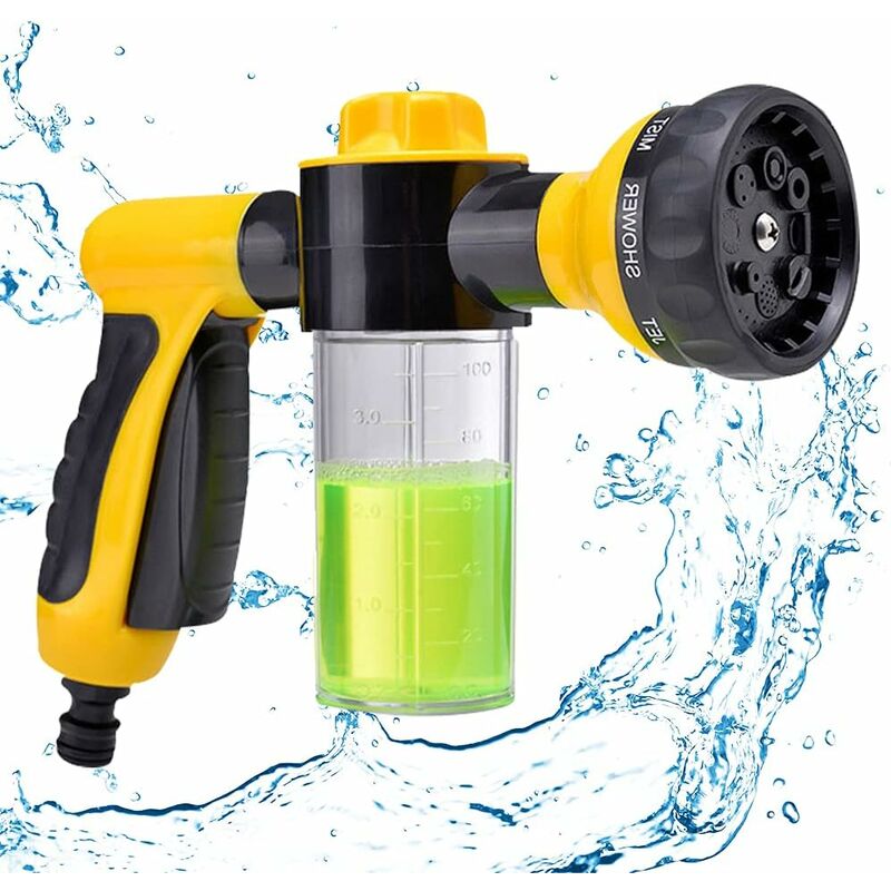Garden Watering Gun, Watering Gun Watering Can With 8 Watering Modes, Built-In Soap Dispenser For Car Washing, Garden - Image 1