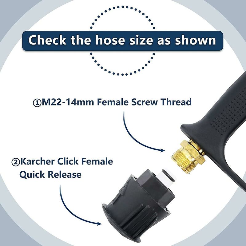 High Pressure Washer Gun, 4000 Psi 280Bar, M22 Interface (14 Mm) Contains Karcher Quick Connector, 5 Water Nozzle Tips - Image 4