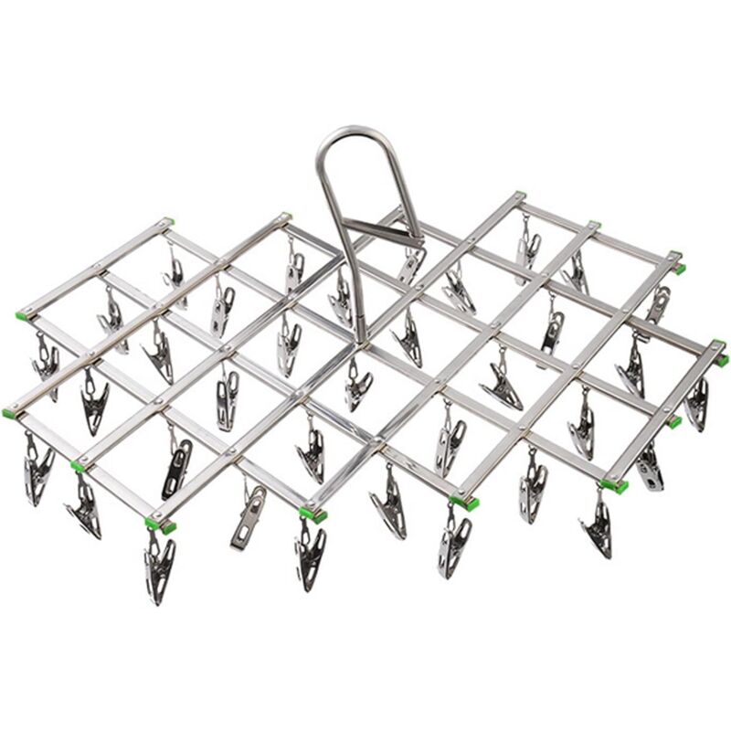 Stainless Steel Drying Racks With 35 Clothes Pegs For Socks, Shorts, Underwear And Baby Clothes - Image 1