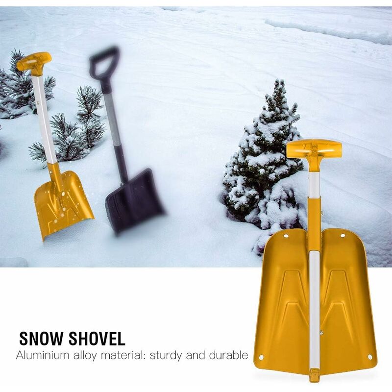 Snow Shovel, Comfortable Handle, Telescopic Snow Shovel Extension, Delicate Texture For Outdoor(Gold) - Image 4