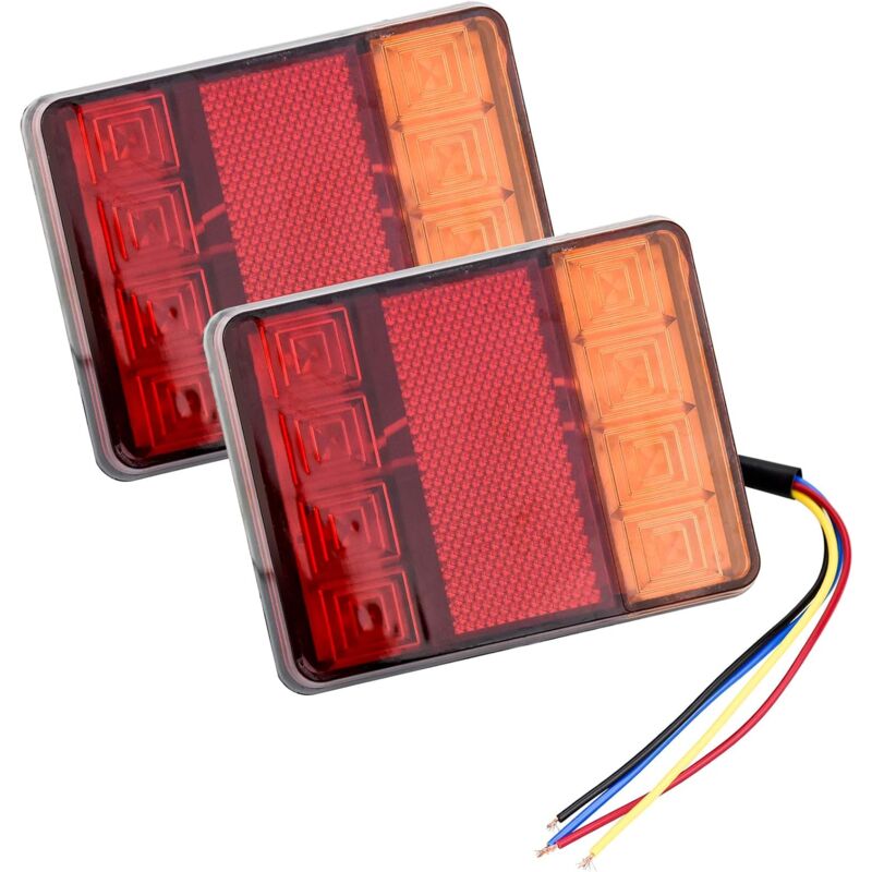 2 pcs 12V LED Tail Lights, Multifunctional Rear Lights For Tractor Truck Trailer - Image 1