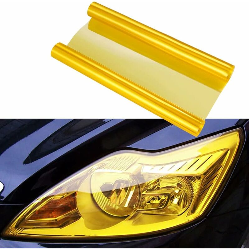 30Cm100Cm Car Fog Light Tail Light Vinyl Film Sticker (Yellow) - Image 1