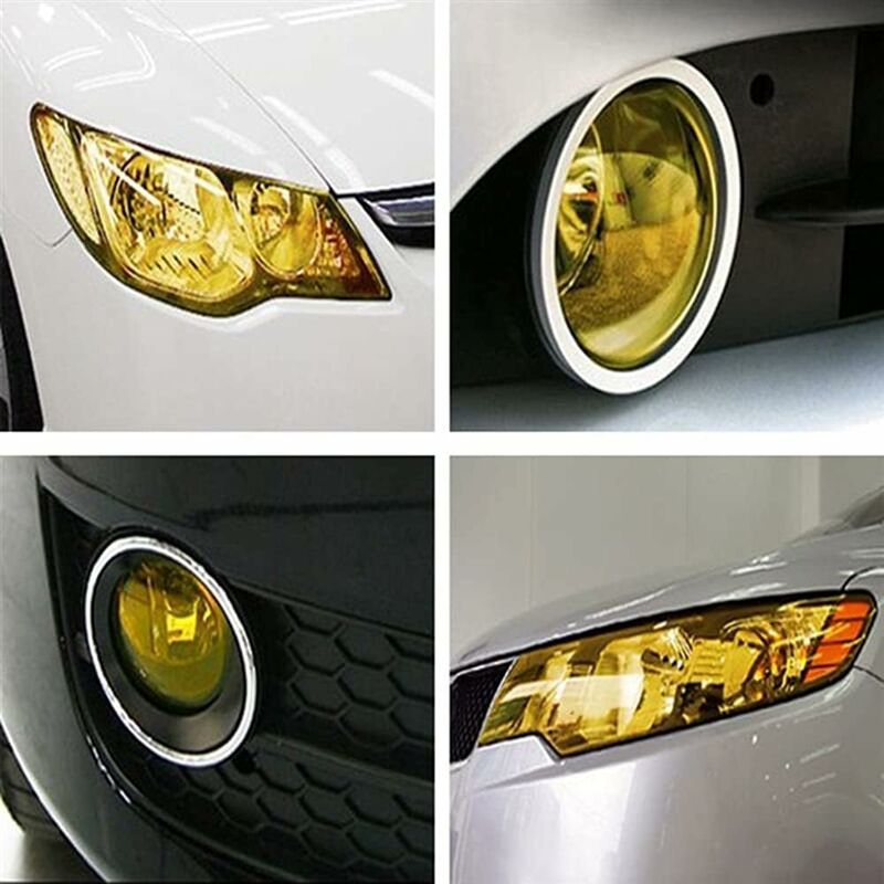 30Cm100Cm Car Fog Light Tail Light Vinyl Film Sticker (Yellow) - Image 2