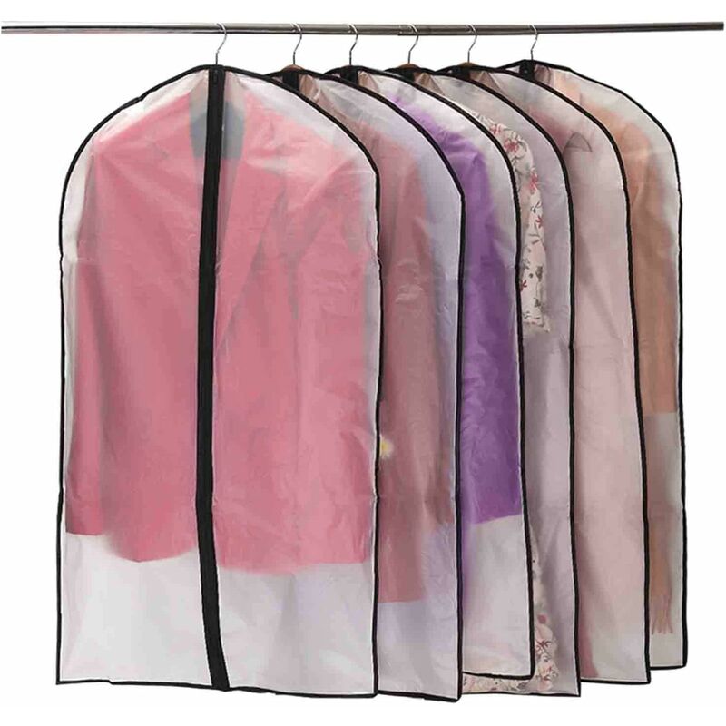 Garment Covers, Dustproof Waterproof Mite Moisture Proof, Semi Transparent Zip Protective Covers For Shirt Suits/Coats, - Image 1
