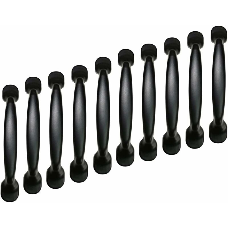 10X 96Mm Black Kitchen Cabinet Door Pulls Cupboard Drawer Bedroom Furniture Pull Handle - Image 1