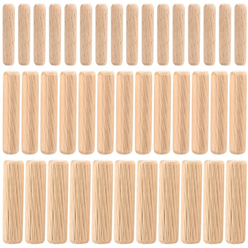 90 Pieces Wood Dowels Assortment, Tapered Grooved Wood Dowels M6 M8 M10 For Milling, Grooving, Crafts, Diy, - Image 1